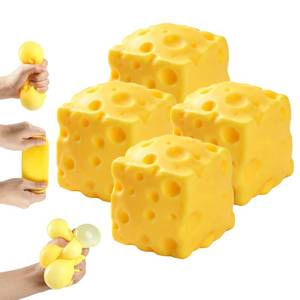 lot 18249 image: ENNERGR Cheese Squishy Stress Relief Fidget Toy 4-Piece Set