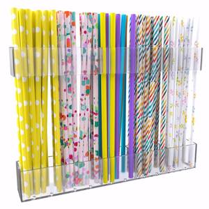 lot 18254 image: VYNLOFT 9.5 Split Acrylic Straw Holder Organizer