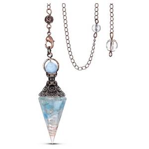 lot 18260 image: Jovivi Aquamarine Crystal Pendulum with Copper Wire