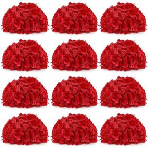 lot 19089 image: DIYDOFUN Red Hydrangea Flower Balls for Centerpieces,12 PCS, 8 Inch