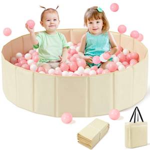 lot 19099 image: Hikiddy Large Ball Pit for Baby Toddler,44in Beige, Balls Not Include