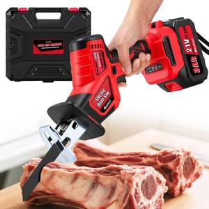 lot 19102 image: Newhai Electric Bone Saw Machine Handheld Cordless Butcher Saw with 4 Blades Battery Powered 3000mAh for Home Use