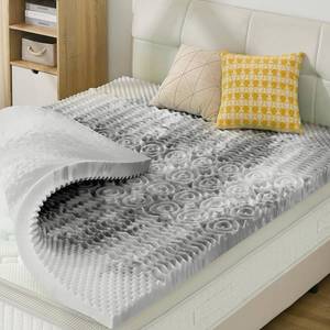 lot 19103 image: SINWEEK Mattress Topper 5-Zone Memory Foam Mattress Topper Pressure Relieve Soft Mattress Pad, CertiPUR-US Certified, 1.5 Inch Queen Size, Gray