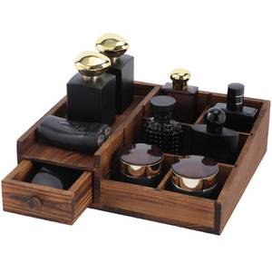 lot 19111 image: Bathroom Counter Organizer, Cologne Organizer for Men, Desk Storage (Handle Missing)