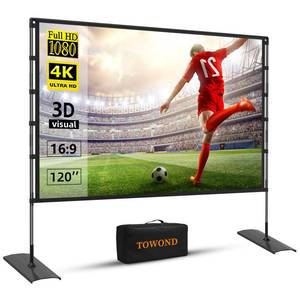 lot 19115 image: TOWOND Projector Screen and Stand 120 inch Outdoor Projector Screen