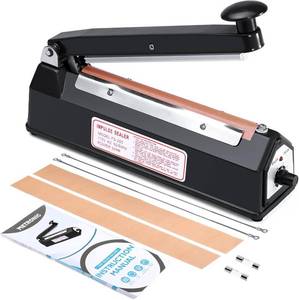 lot 19134 image: METRONIC 8 inch Bag Sealer, Black Impulse Heat Sealer for Plastic Bags,