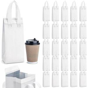 lot 19148 image: ZENFUN 60 Pack Insulated Drink Carrier Bags, Bulk Thermal Takeaway for Cafe Owners, Delivery, Reusable Takeout Carrier with Handle, Restaurant, Picnic, Party Favors - Fits 12-20oz Cups