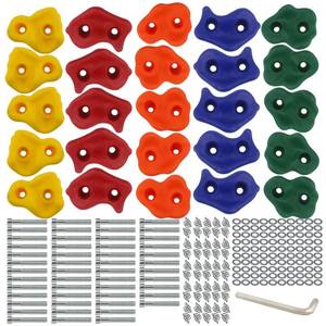 lot 19149 image: Ogrmar 25 PCS Rock Climbing Holds Set with Mounting Screws and Hardware