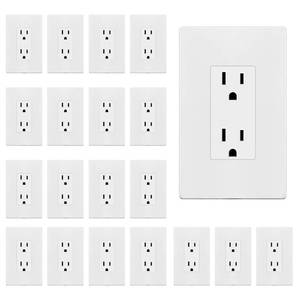 lot 19151 image: ENERLITES 20 Pack Decorator Outlet 15A Receptacle with Screwless Wall Plate