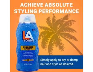lot 20011 image: L.A. Looks Sport Xtreme Hold Gel, Hold Level 10, 20-Ounce (1 Pack)(Lid Broken)