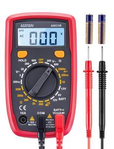 lot 20033 image: AstroAI Digital Multimeter Tester 2000 Counts with DC AC Voltmeter and Ohm Volt Amp Meter Measures Voltage, Current, Resistance, Continuity and Diode, Black (Missing Wires)