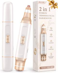 lot 20037 image: iruvae Eyebrow Trimmer Facial Hair Removal for Women - 2-in-1 Dual-Ended Eyebrow & Face Shaver - No Head Replacement Needed Painless Face Razor for Peach Fuzz Fine Hair Upper Lip Chin Mustache