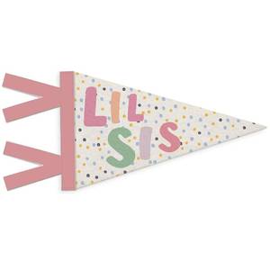 lot 20056 image: SJDFCSA Girls Room Decor, Lil Sister Wall Hanging Pennant Flag Banner