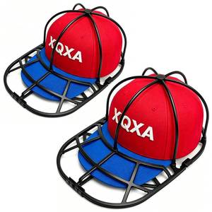 lot 20061 image: XQXA Hat Washer Cage 2-Pack - Baseball Cap Washing Machine & Dishwasher Safe Cleaner, Hat Cage for Washing Machine, Fits AdultKids Caps (Black)