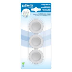 lot 20072 image: Dr. Browns Narrow StorageTravel Caps for Options Baby Bottles, 3-Pack