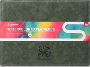 lot 20075 image: Watercolor Paper Block 9 x 12 Inch, 100% Cotton,24 Sheets Cold Press