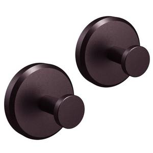 lot 20081 image: HOME SO Suction Cup Hooks for Shower & Bathroom Towel Holder 2-Pack Bronze