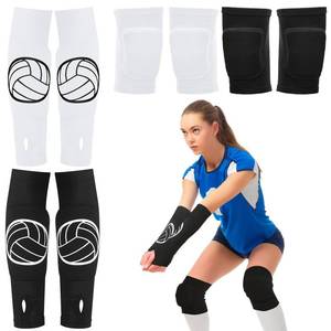 lot 20095 image: Sosation 2 Set Volleyball Knee Pads Volleyball Arm Sleeves,Black, White Medium