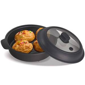 lot 20097 image: Microwave Grill Pan with Lid Nonstick for Bacon Burgers Fish Veggies Meat