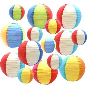 lot 20107 image: Swpohrat 15 Pcs Round Beach Ball Style Paper Lanterns