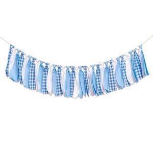 lot 20110 image: SOLUXIKA Blue and White Gingham BannerGarland