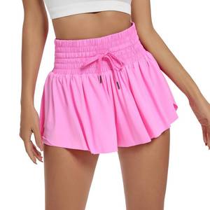 lot 20118 image: Flowy Athletic Shorts for Women Gym Yoga Workout Running Sport Track High Waisted with Pockets Spandex underneath Cute Comfy Lounge Girls Trendy Clothes Tennis Skort Skirt Casual Summer Hot Pink L