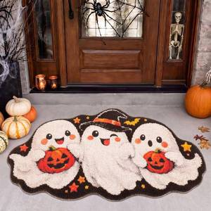 lot 20121 image: Breling 41 x 24 Inch Halloween Door Mat, Ghost Coir Rugs for Front Door