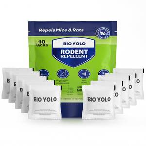 lot 20127 image: BIO YOLO Rodent Repellent Pouches �� Peppermint Oil, Plant-Powered �� Repels Mice, Rats & Squirrels, Mouse Repellent�� Protects Indoor, Car, RV, Boat, Garage & Cabin �� 10 Pouches
