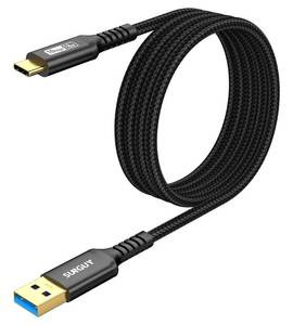 lot 20142 image: SUNGUY 10Gbps USB C 3.1 Gen 2 Cable, 4FT USB A to USB C 3A Fast Charging & Data Transfer Android Auto Cable Compatible with iPhone 171615 Pro Max, Galaxy S23 S22 Ultra Note 20, SSD (Black)