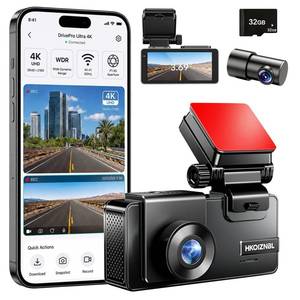 lot 20458 image: 4K2.5K Dashcam Front and Rear,5GHz WiFi 20MBs, 4K Dash cam with 32GB Card
