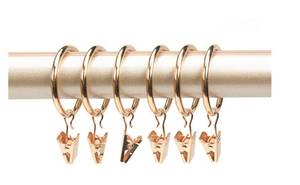 lot 20474 image: leoyoubei Metal Drapery Curtain Rings with Clips,Decorative Drapery Curtain Clip Rings, Premium Iron Metal Material 30-Pieces-Interior Diameter (Rose Gold, 2.5)