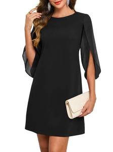 lot 20478 image: oten Womens Flutter Sleeve Cocktail Wedding Guest Short Dresses, Black, L