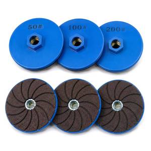 lot 20481 image: Diamond Polishing Pads 3 Pack 4 Inch for Angle Grinder 58-11, 50100200 Grit Wet & Dry Use for Tile Marble Granite Concrete Stone, Chamfering Edge Shaping & Polishing for Home DIY & Professional