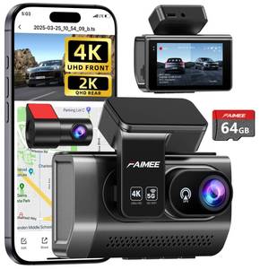 lot 20493 image: FAIMEE 4K Dash Cam Front and Rear, Night Vision, WDR, Free Card Included