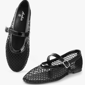 lot 2161 image: Ankis Womens Mary Jane Ballet Flats, Mesh Jelly Fishnet Sandals, Size 7.5
