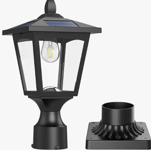 lot 7424 image: Outdoor Garden Solar Square Deck Post Fence Light