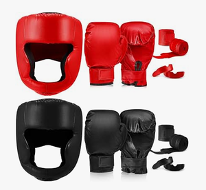 lot 17908 image: Red and Black Protective Gear Pads Set For Boxing