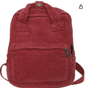 lot 18085 image: Pink Corduroy Backpack with Padded Straps