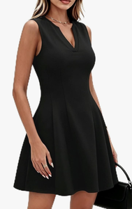 lot 20438 image: Black Sleeveless A-Line Dress Large