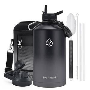 lot 1146 image: EvoPhlask 1 Gallon Water Bottle Insulated with Carrier Bag, BlackGray