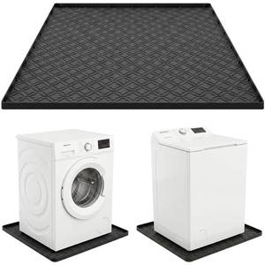 lot 1161 image: YLNJT 33 x 31 Inch Washing Machine Drain Pan, Silicone Washer Pan, Black