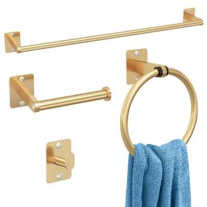 lot 1171 image: KLJKPA Bathroom Accessories Set, 4-Piece Gold Bathroom Hardware Set