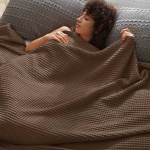 lot 1172 image: PHF Ultra Soft Waffle Weave Throw Blanket for Couch, 50  60, Chocolate
