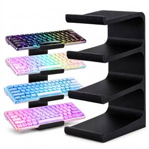 lot 1180 image: Novabright Keyboard Display Stand Keyboard Storage Rack, Black, 4 Tier