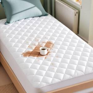 lot 1198 image: Bedsure Twin XL Mattress Protector, Quilted Waterproof Mattress Protector