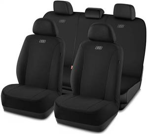 lot 1203 image: Skechers Seat Covers, Premium Breathable Polyester Car Seat Covers, Car Seat Covers Full Set Airbag Compatible, Automotive Comfort for Most Cars, Vans, Trucks, SUVs (Full Set,Black)