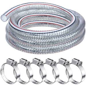 lot 1208 image: Frienda Flexible Hose PVC Tubing with Fasteners, 1-12 Inch ID, 10 Ft