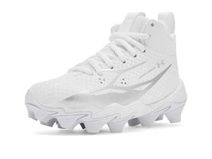 lot 1226 image: Under Armour Kids Spotlight Hammer Jr RM Football Cleats Boys Shoes WhiteMetallic SilverMetallic Silver  1.5 Little Kid M, Synthetic