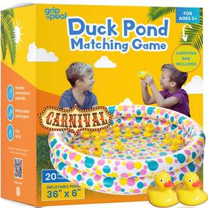 lot 1232 image: Duck Pond Matching Carnival Game, Easter Gift Outdoor Games for Kids Birthday Party Fun Activities Gift for Kids 3 4 5 6 7 8 - Outdoor Water Toy for Backyard, Beach - Memory Game, Summer Outside Toys