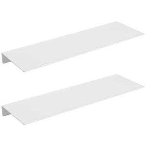 lot 1239 image: Danpoo 16 inch White Metal Floating Shelves for Wall Organizer & Storage, Display Shelves for Bathroom, Living Room, Kitchen, Bedroom(2-Pack)